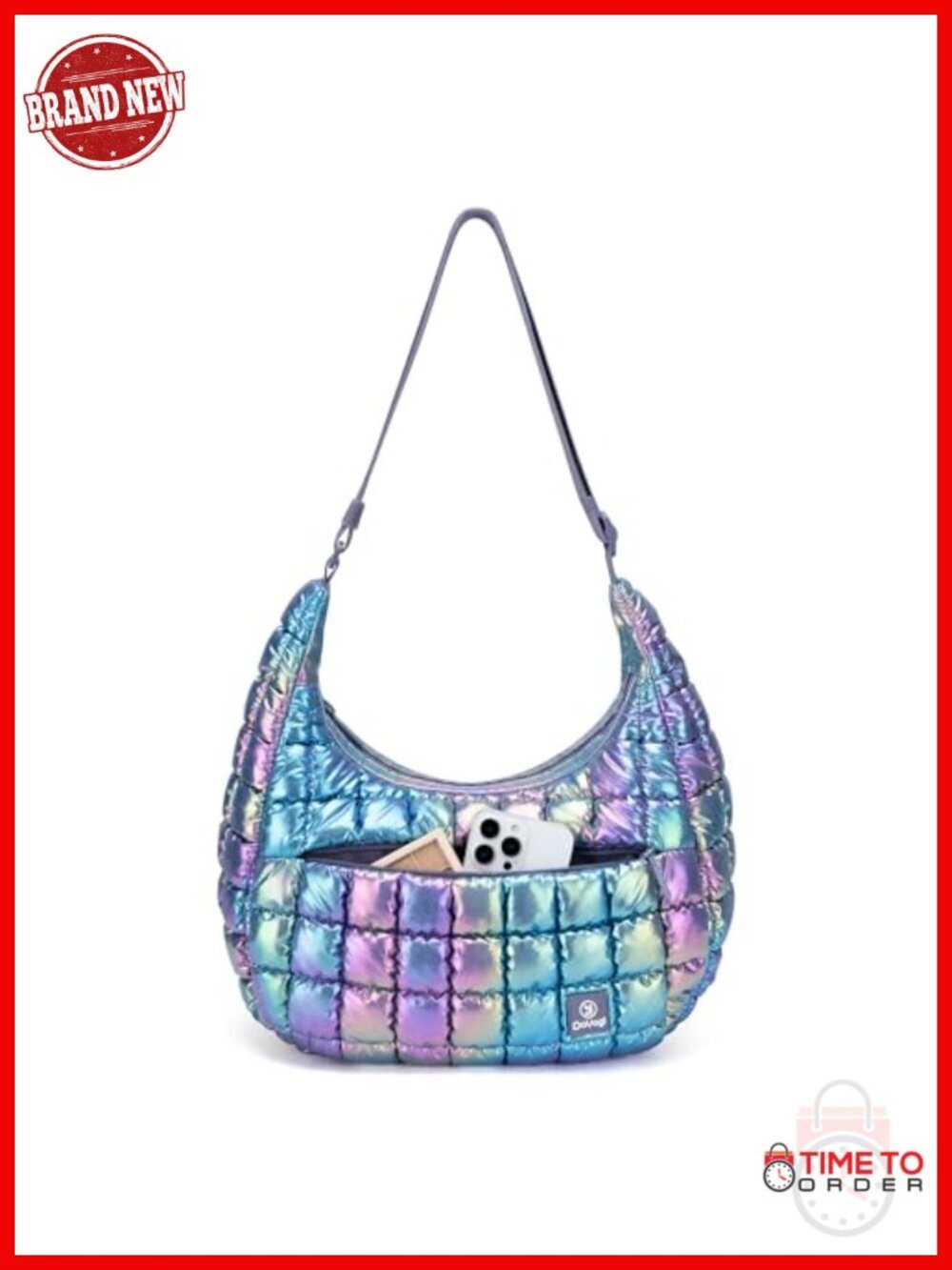 Quilted Hobo Bag Puffy Crossbody Nylon Shoulder Purse Puffer Handbag